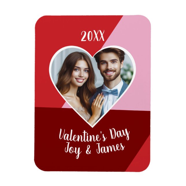 Magnet Flexible Saint Valentin Coeur photo personnalisée (Vertical)