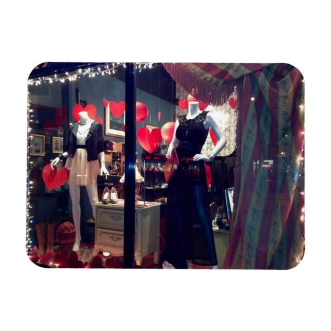 Magnet Flexible Saint-Valentin New York Boutique Window Coeurs (Horizontal)