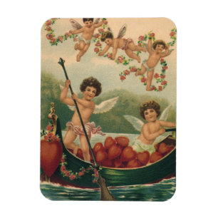 Magnet Flexible Saint-Valentin vintage, chérubins victoriens dans 