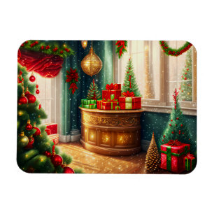 Magnet Flexible Salle à la décoration festive, Noël traditionnel