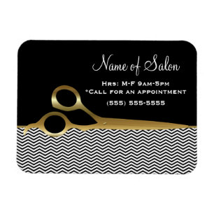Magnet Flexible Salon de coiffure élégant de chevrons de noir et