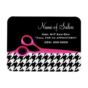 Magnet Flexible Salon de coiffure rose et noir Girly de