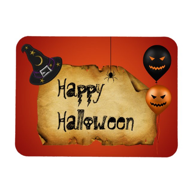 Magnet Flexible Salutation de vieux parchemin d'Halloween (Horizontal)