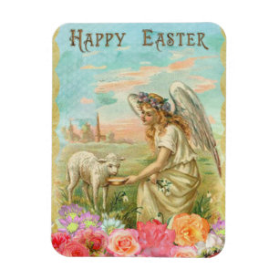 Magnet Flexible Salutation Vintage Angel de Pâques