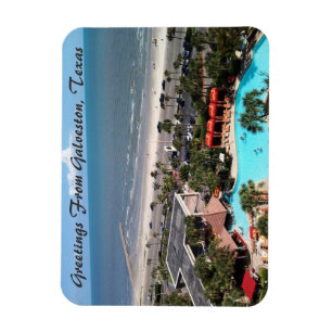 Magnet Flexible Salutations De Galveston, Texas Postcard