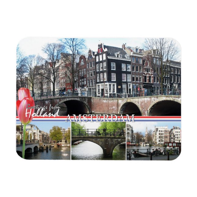 Magnet Flexible Salutations de Hollande - Amsterdam Flexible Magne (Horizontal)