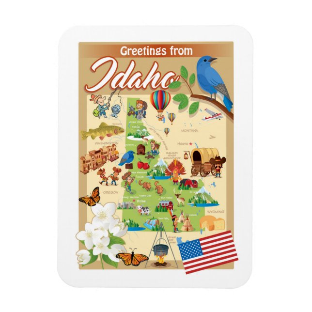 Magnet Flexible Salutations de Idaho (Vertical)