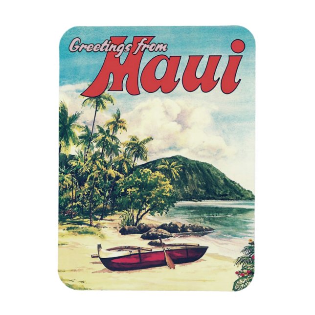 Magnet Flexible Salutations De Maui, Hawaii (Vertical)