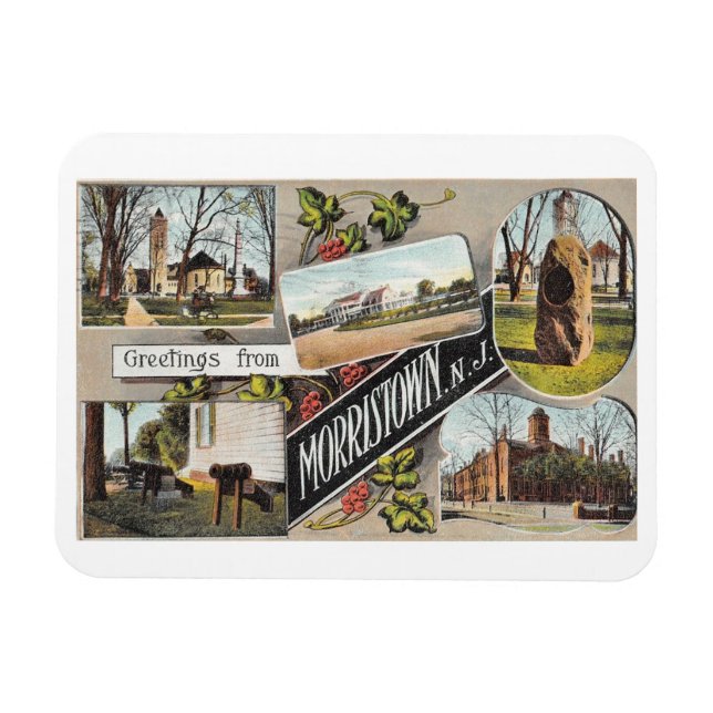 Magnet Flexible Salutations de Morristown NJ Vintage Style (Horizontal)