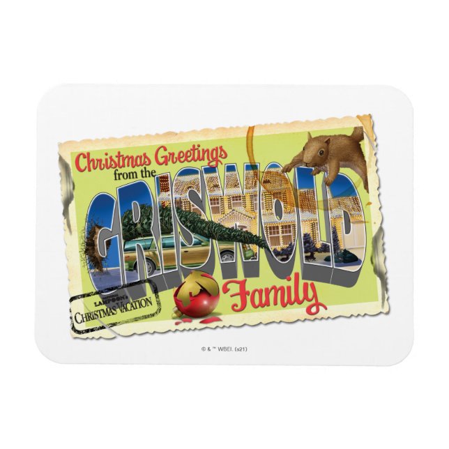 Magnet Flexible Salutations de Noël de la famille Griswold (Horizontal)