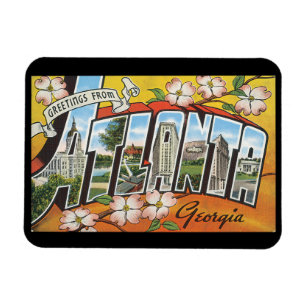 Magnet Flexible Salutations de voyage d'Atlanta Georgia_Vintage