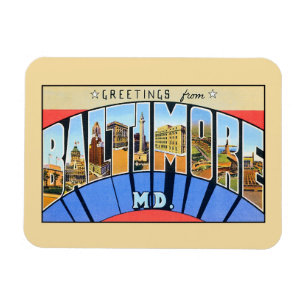 Magnet Flexible Salutations vintages de DM de Baltimore