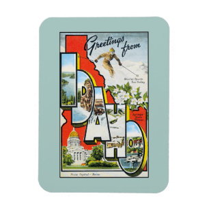Magnet Flexible Salutations vintages d'Idaho