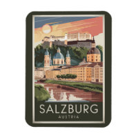 Salzbourg Autriche Illustration Voyage Art Vintage