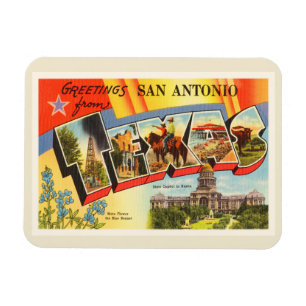 Magnet Flexible San Antonio #2 Texas TX Vintage voyage Souvenir