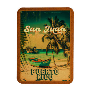 Magnet Flexible San Juan Porto Rico Palm Tree Souvenirs 60s
