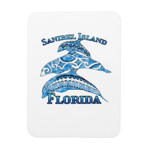 Magnet Flexible Sanibel Island Floride Dauphins tribaux de vacance