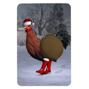 Magnet Flexible Santa Claus au coq Brown