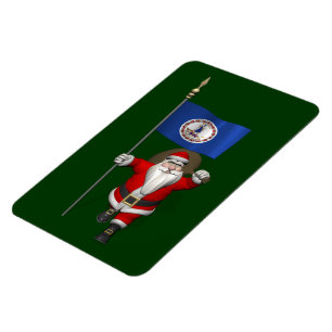Magnet Flexible Santa Claus Avec L'Ensigne De Virginie