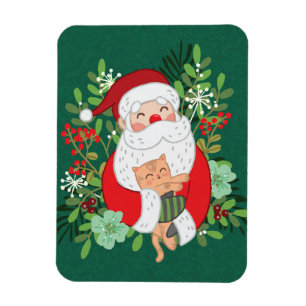 Magnet Flexible Santa Claus Et Chat