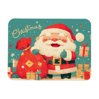 Magnet Flexible Santa Claus Preparing Christmas Gifts
