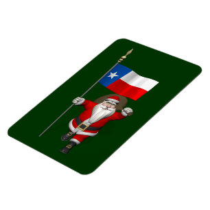 Magnet Flexible Santa Claus with Ensign Of Texas