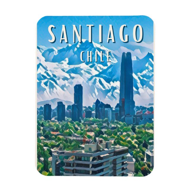 Magnet Flexible Santiago : La ville cosmopolite  (Vertical)