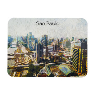 Magnet Flexible Sao Paulo Brésil Cityscape Peinture