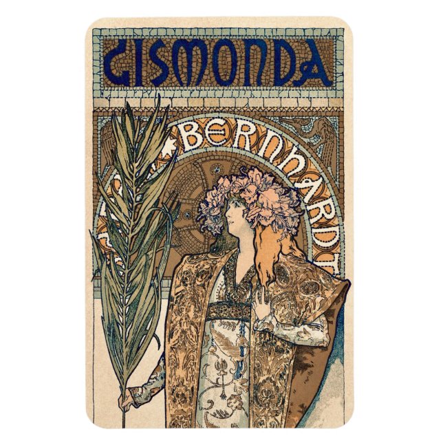 Magnet Flexible Sarah Bernhardt par Alphonse Mucha (Vertical)