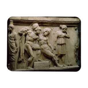 Magnet Flexible Sarcophage grec avec une scène montrant la