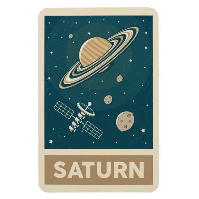 Magnet Flexible Saturn Retro Galaxy Satellite (Vertical)