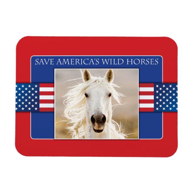 Magnet Flexible Sauvez les chevaux sauvages de l'Amérique Flexi Ma (Horizontal)