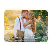 Savthe Date Engagement Couple Photo Lace