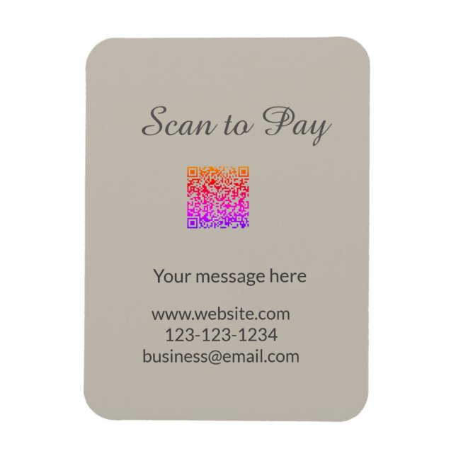 Magnet Flexible scanner pour payer Ajouter un logo de site Web ema (Vertical)