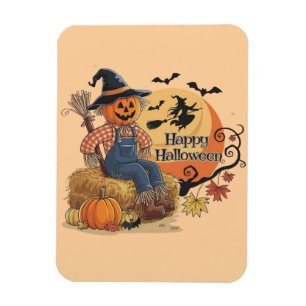 Magnet Flexible Scarecrow Citrouille Halloween Vibes rustiques Art
