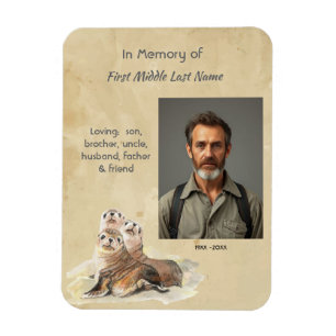 Magnet Flexible Sceaux d'aquarelle de souvenir mémorial Animaux