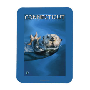 Magnet Flexible Scène de Otter de mer Connecticut