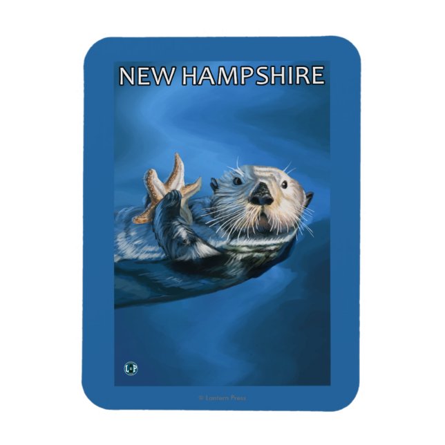 Magnet Flexible Scène de Otter de mer du New Hampshire (Vertical)