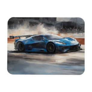 Magnet Flexible Scène dynamique de course urbaine bleue