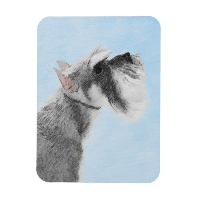 Magnet Flexible Schnauzer (Giant, Standard) Peinture - Chien Art (Vertical)