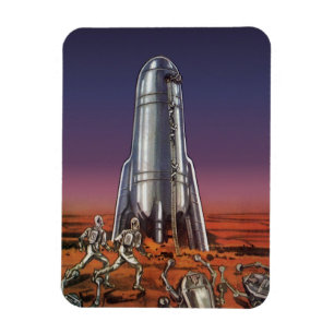 Magnet Flexible Science-fiction vintage, astronautes extraterrestr