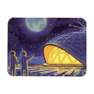 Magnet Flexible Science-fiction vintage d'aliens sur la lune de la