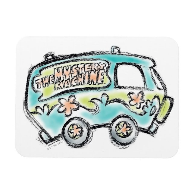 Magnet Flexible Scooby-Doo | Croquis de machine mystère (Horizontal)
