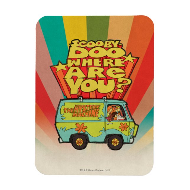 Magnet Flexible Scooby-Doo | "Où Es-Tu ?" Retro Cartoon Van (Vertical)