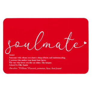 Magnet Flexible Script Love Coeur Soulmate Définition Rouge