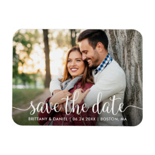 Magnet Flexible Script moderne Enregistrer La Photo Date