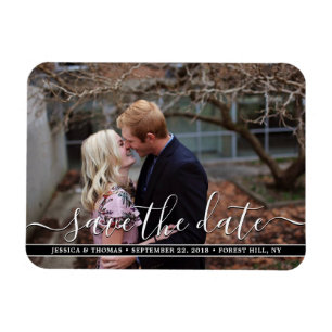Magnet Flexible Script moderne   Photo Personnalisée Enregistrer L