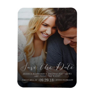 Magnet Flexible Script moderne Photo Personnalisée Enregistrer L