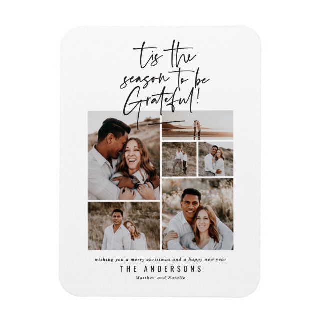 Magnet Flexible script moderne photo remerciement (Vertical)