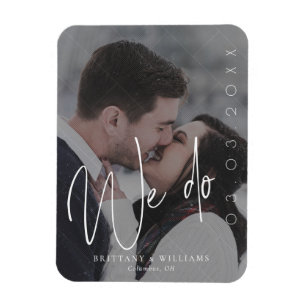 Magnet Flexible Script moderne   Photo romantique Sauvez la date
